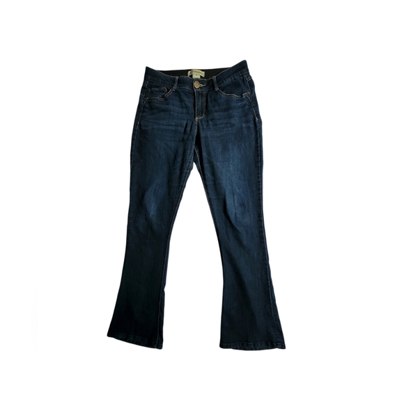 Democracy Jeans Womens 8 Blue Bootcut Mid Rise Dark Wash Stretch Ab Solution - Picture 1 of 8